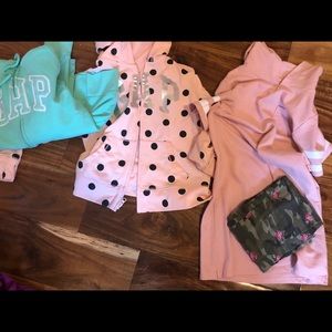 Gap hoodies + gap leggings + academy dress M /10